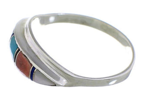Silver Multicolor Jewelry Southwest Ring Size 8-3/4 MX23035